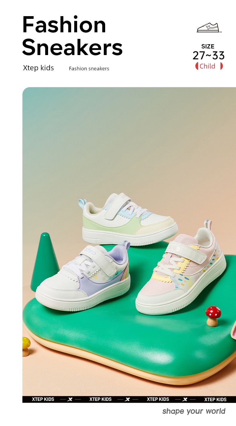 Xtep Children's Girls' Sneakers, Autumn Casual Shoes for Girls, Kindergarten Shoes, Sports Shoes, Non-Slip Soft-Soled Baby Shoes — 1
