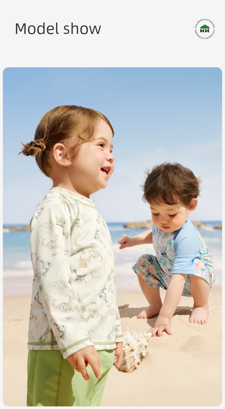 Kk Tree Children's Swimwear Boys Girls Sun Protection Baby Swimwear Toddler Two-Piece One-Piece Swimsuit Infant New Summer Model — 39