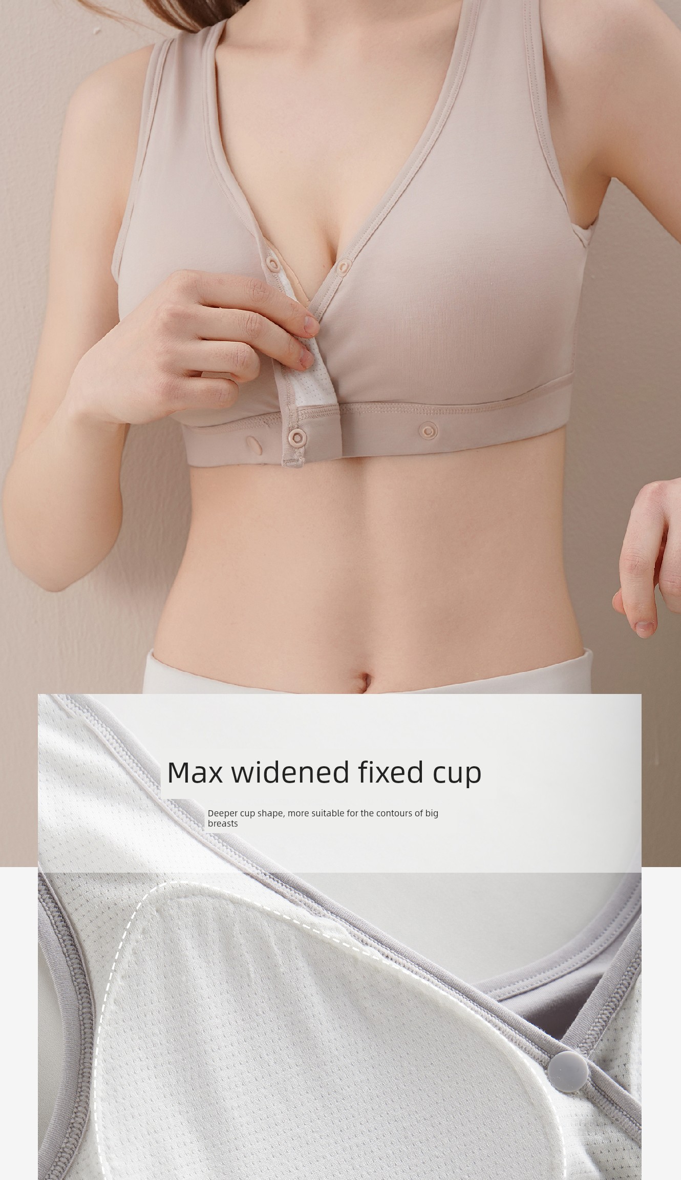 [C-G Large Size Large Bust] Nursing Bra with Large Cups to Prevent Sagging, Specially Designed for Postpartum Breastfeeding, Thin Summer Style Bra — 25