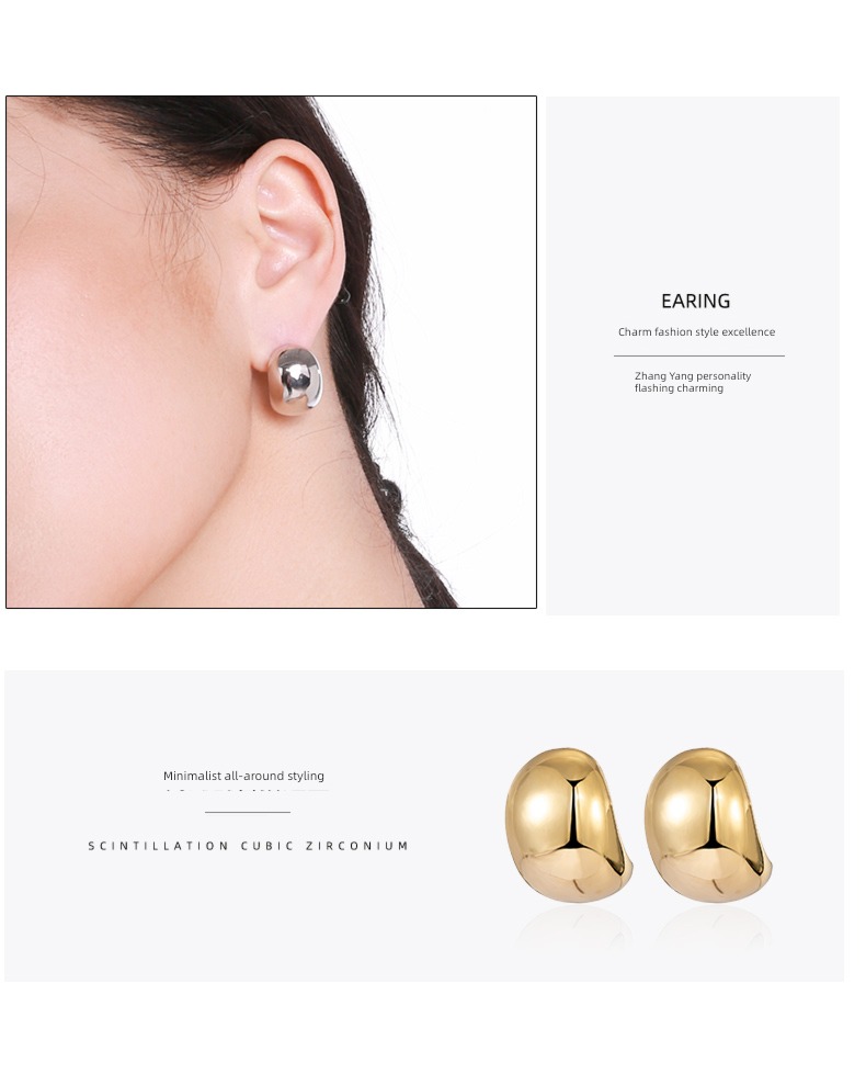 Sterling Silver the republic of korea Internet celebrity Minority Sense of design female Ear Studs