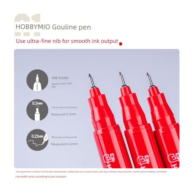 Meowjiang HOBBY MIO Model Figure hook pen Ultra-fine oily waterproof and rub-resistant Ultra-high adhesion