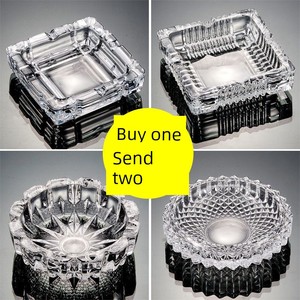 [Buy One, Get Two Free] Creative and Personalized Ashtray for Home Use, Bedside, Living Room, Bar, Large Crystal Glass A