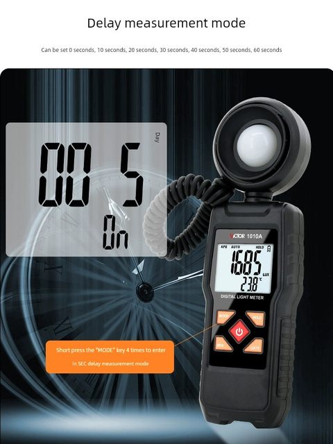 Victory illuminance meter lighting tester professional automatic range high-precision lumen light meter brightness measuring instrument