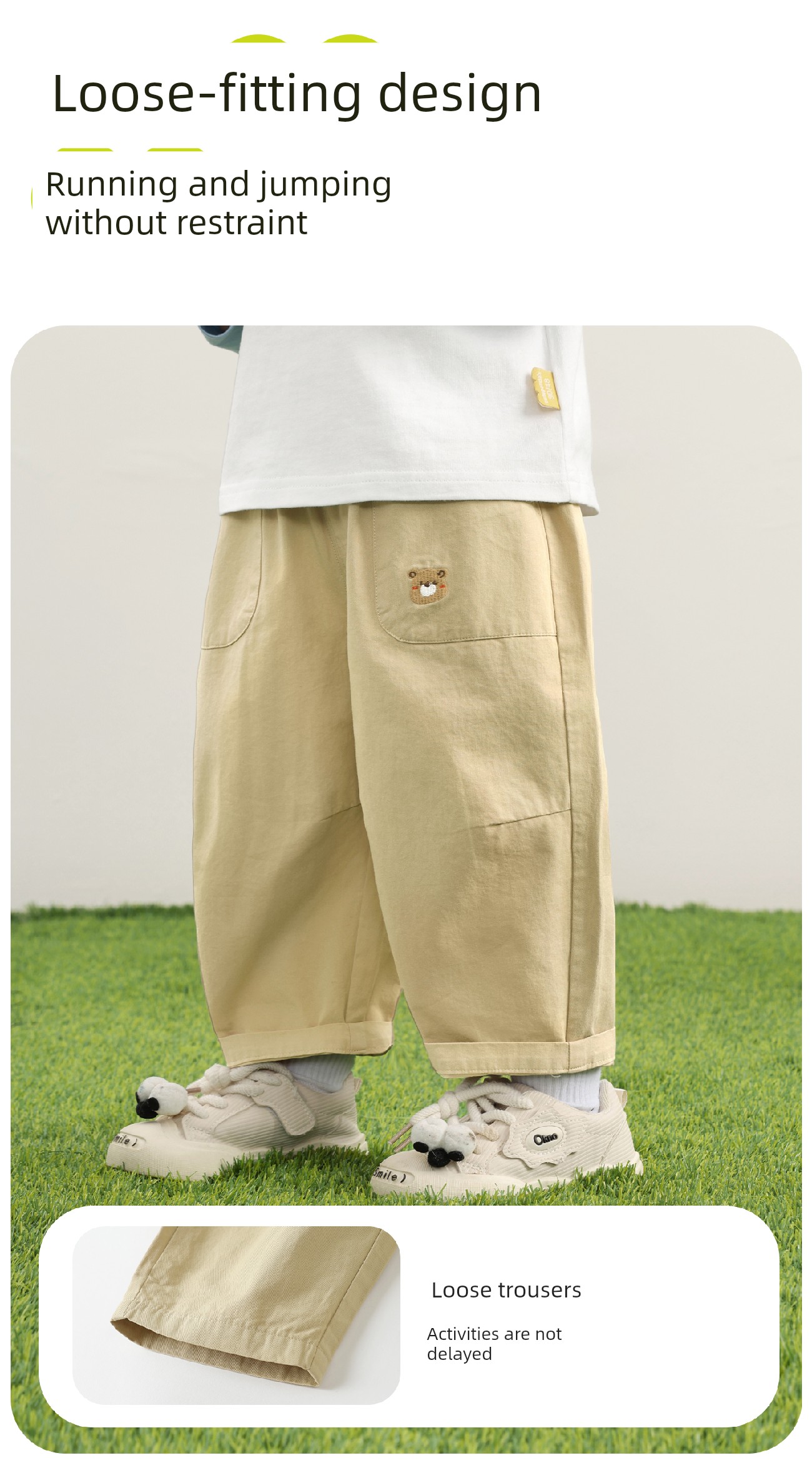 Children's Pure Cotton Pants Spring and Autumn Style Boys' Casual Pants 2026 New Model Baby Autumn Clothing Girls' Long Pants Autumn Outfit — 6