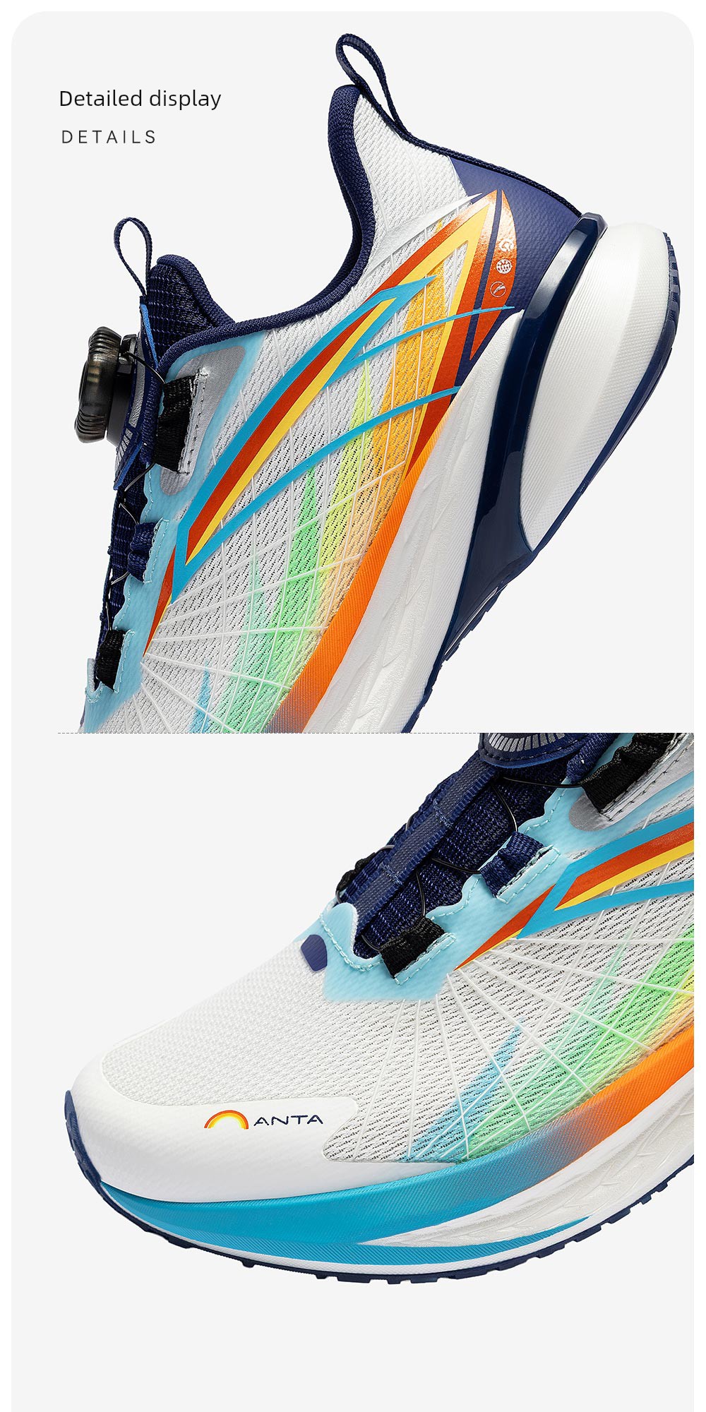 Anta Children's Wave 4 Running Shoes 2026 Summer New Breathable Professional Physical Test Running Shoes for Boys and Girls Youth Shoes — 18