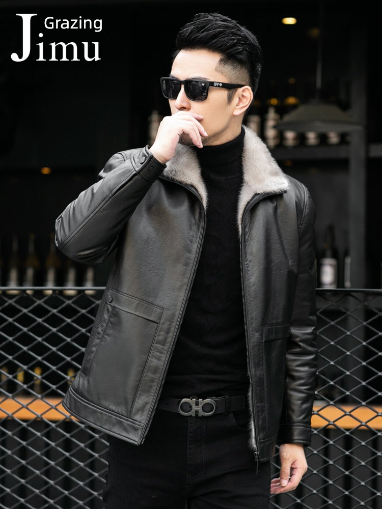 winter Haining man Mink skin loose coat Jacket Inner bladder