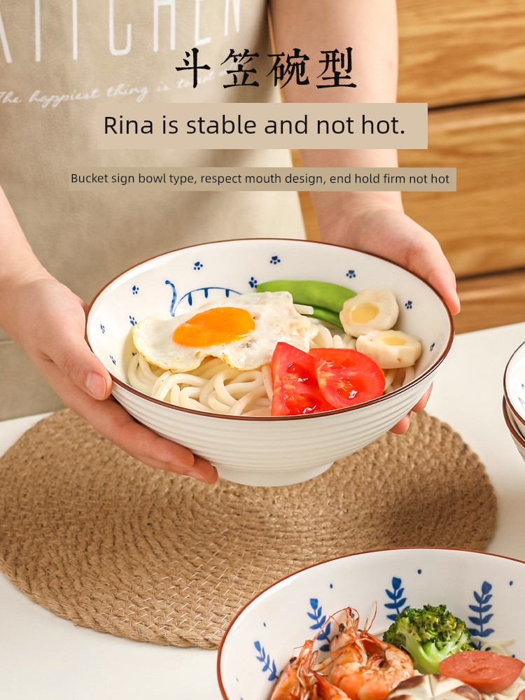 日式風格拉麵碗高級感陶瓷斗笠大碗高顏值湯麵碗