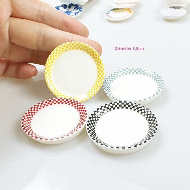 Mini plate large collection dollhouse home decoration dessert plate mini food play scene accessories