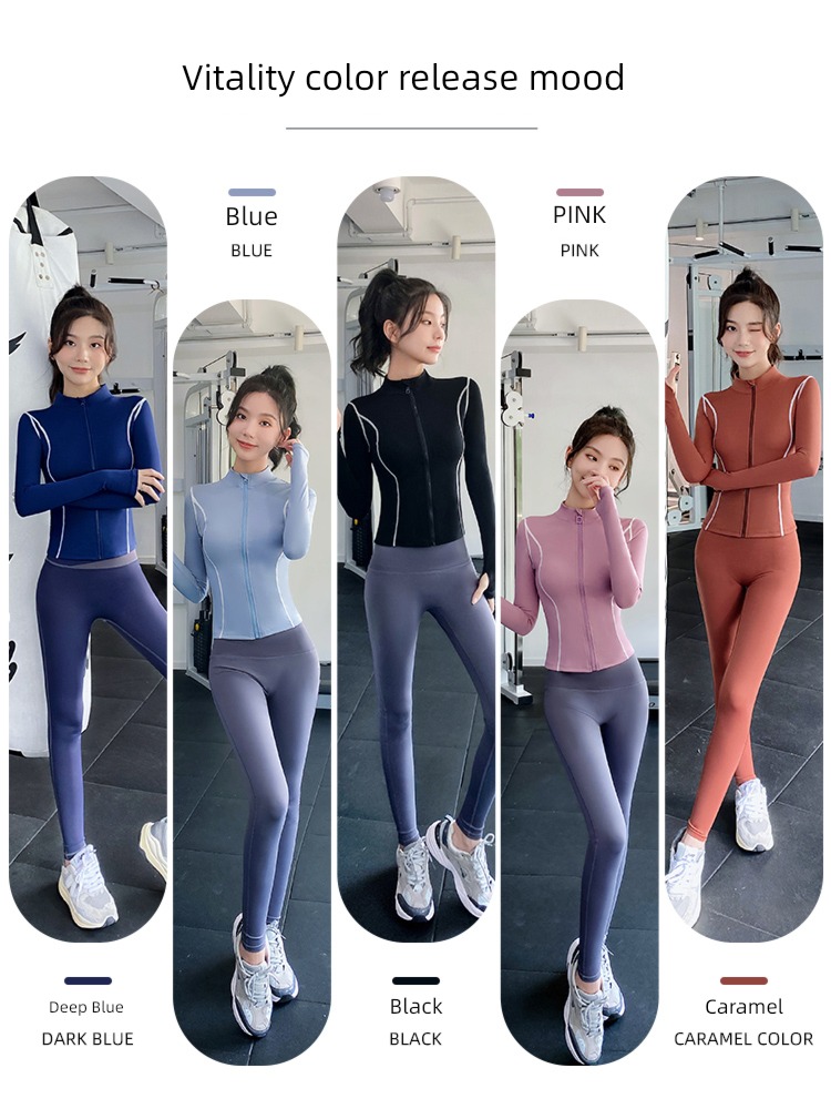 female Quick drying Long sleeve Tight fitting Show thin loose coat Yoga clothes