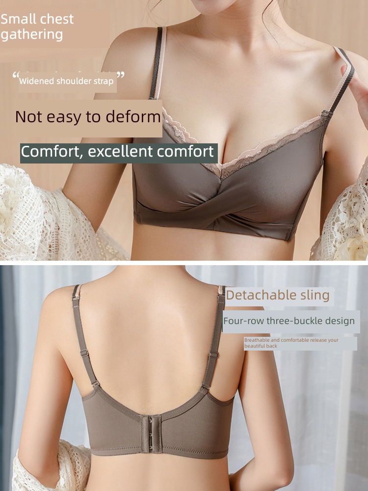 Wireless  Anti sagging Wen bra thickening Upper support Underwear
