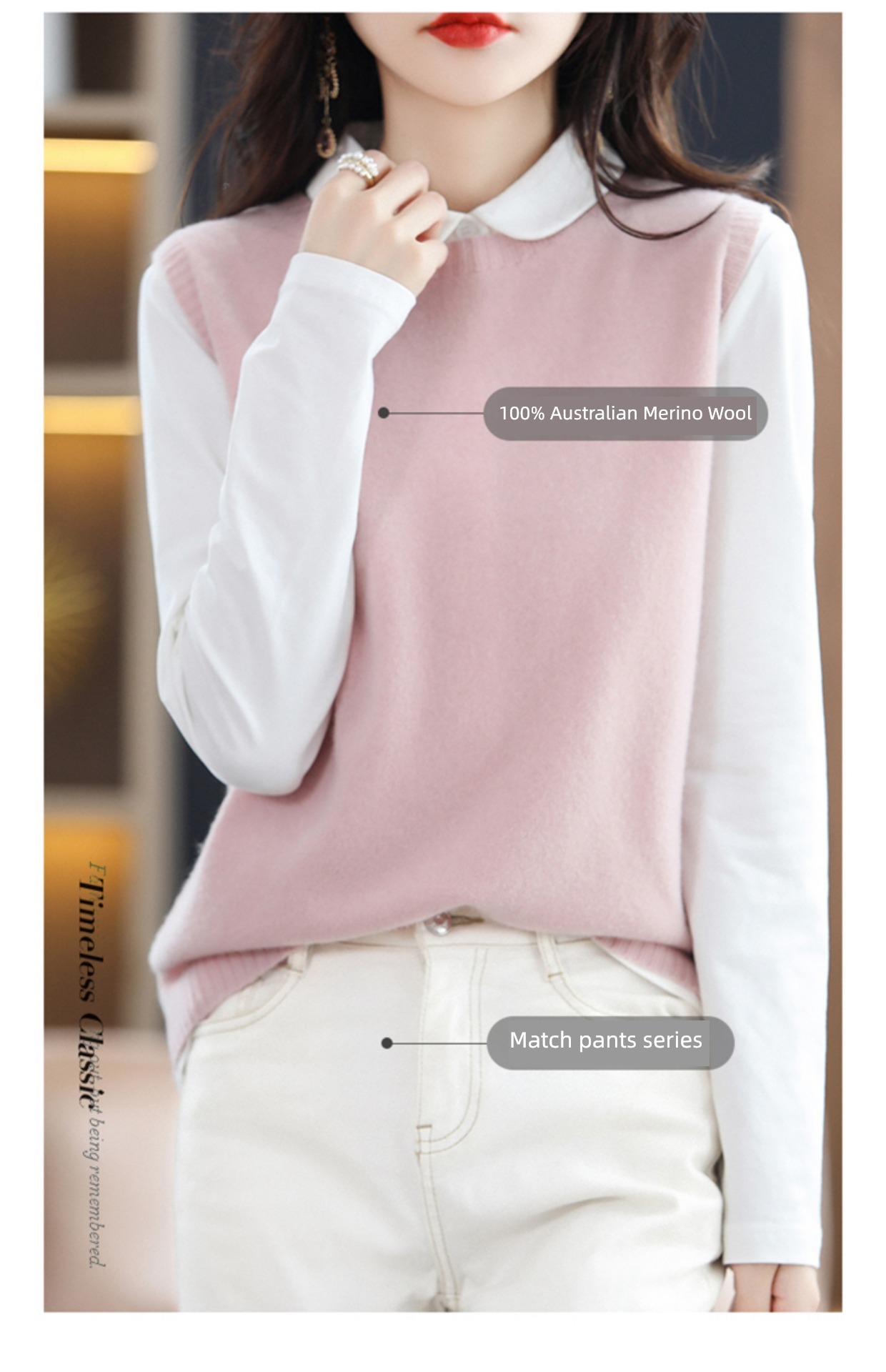 Round neck Vest female spring and autumn waistcoat vest frontline Ready to wear