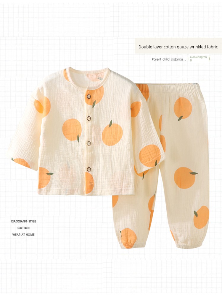 Children's Home Wear 2025 Spring and Autumn New Style Class a Pure Cotton Set for Boys and Girls, Long-Sleeve Long-Pants Pajamas, Air-Conditioning Clothing — 2