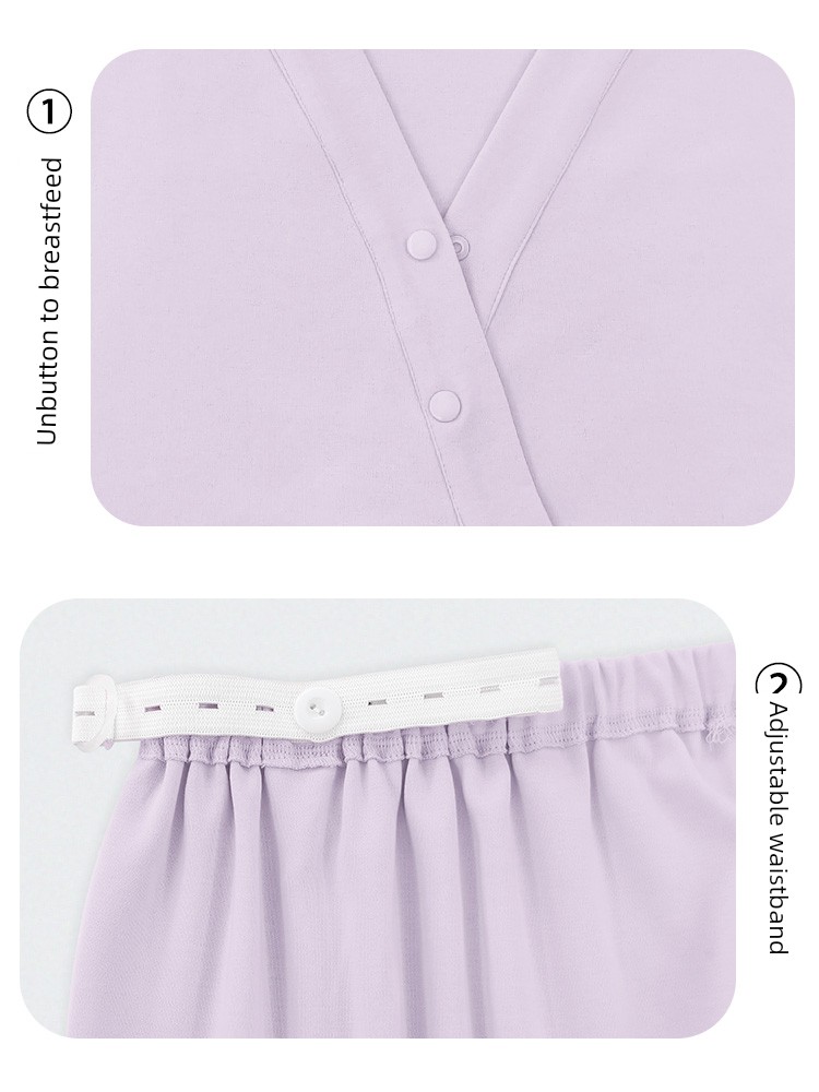 Postpartum Clothing, Pure Cotton Maternity Pajamas, Sweat-Absorbent Nursing Wear for Postpartum Women, Summer Thin Style Maternity Autumn and Winter Home — 5