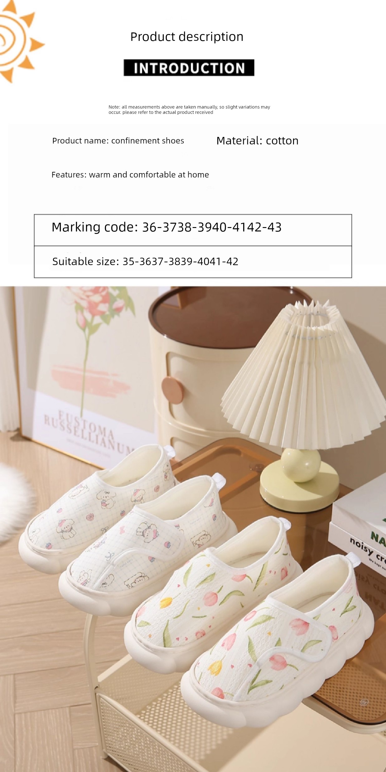 Jq Jingqi Maternity Shoes for Autumn, Postpartum Soft Sole Slippers, Non-Slip Breathable Maternity Shoes for Autumn and Winter — 13