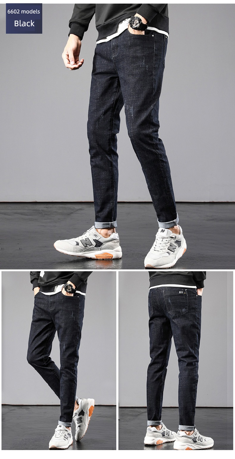 Romon Straight cylinder Self-cultivation autumn Korean version trend Jeans