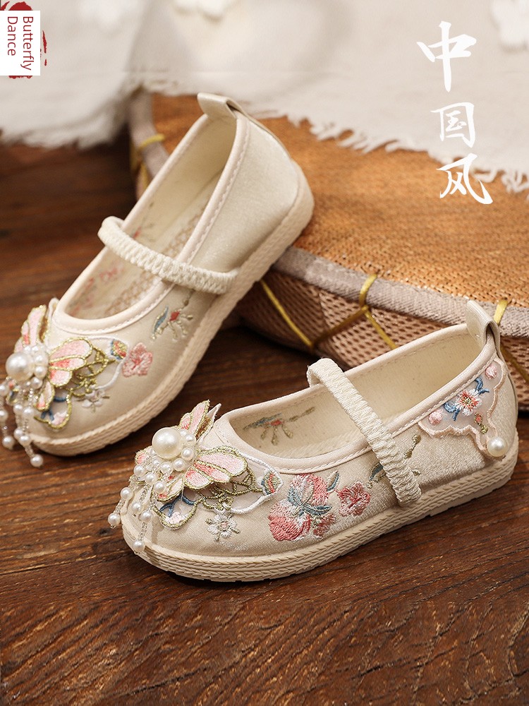 Girl Spring & Fall Antique Embroidery the Han-Style Clothing Shoes — 3