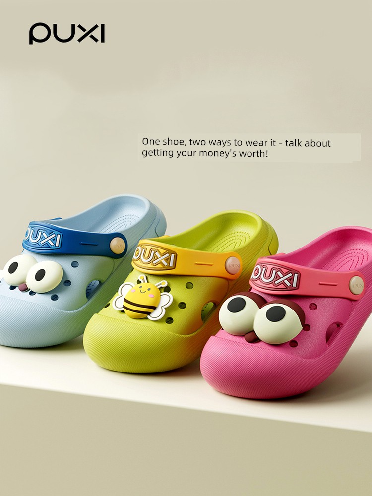 Puxi 2026 New Model Children's Clogs Summer Non-Slip Indoor Beach Shoes for Boys and Girls Closed-Toe Outdoor Sandals