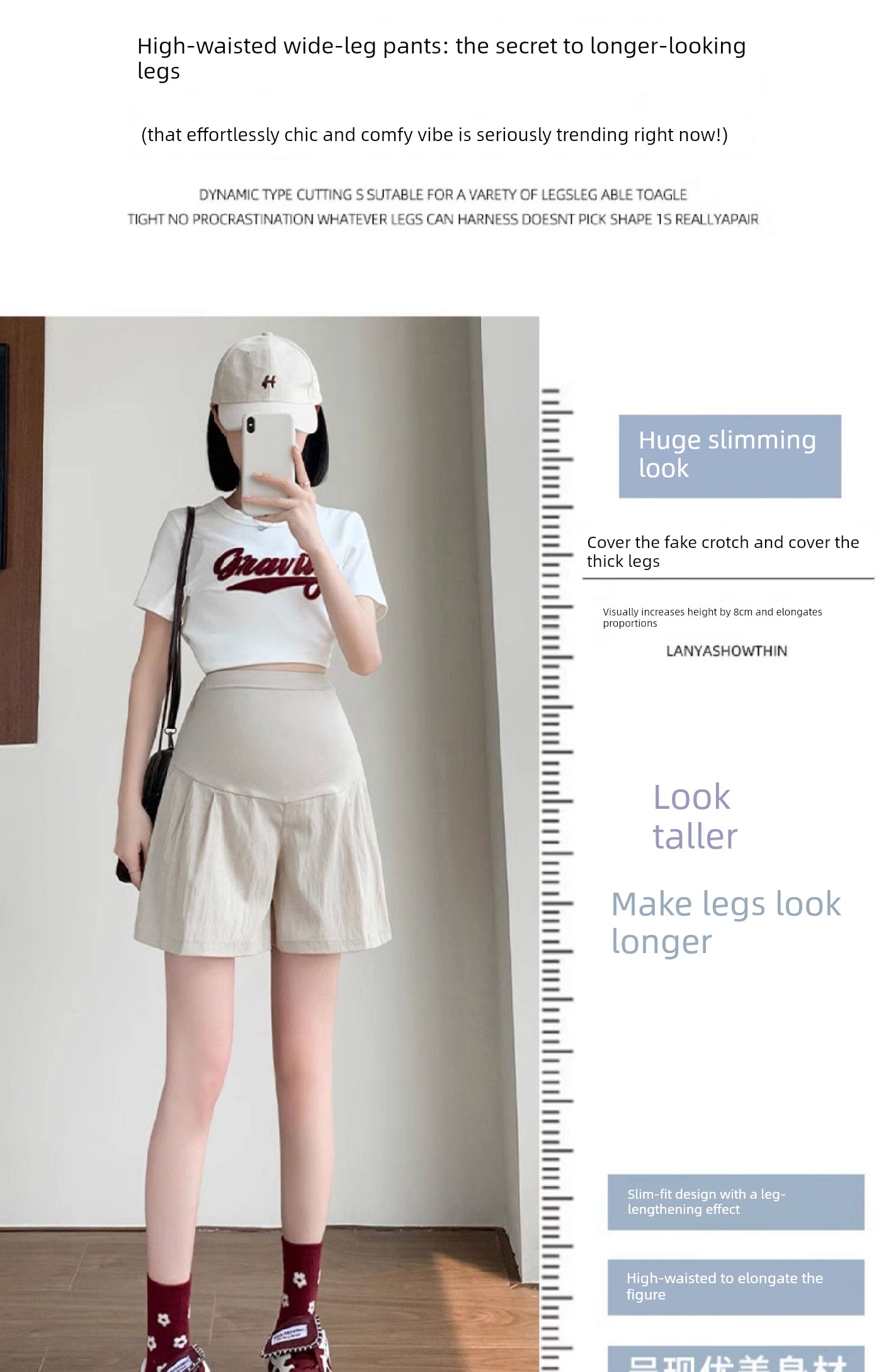 Maternity Shorts for Summer, Thin and Large Size, with Belly Support, Suitable for Pregnant Women, Yamamoto Style, Summer Wear Pants — 15