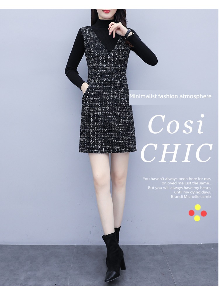 Autumn and winter Base skirt Little fragrance Wool Two piece suit