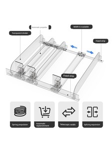 Automatic Replenishment Device Shelf Propeller Adjustable Width Supermarket Food Propeller Family Organizing Storage Gad