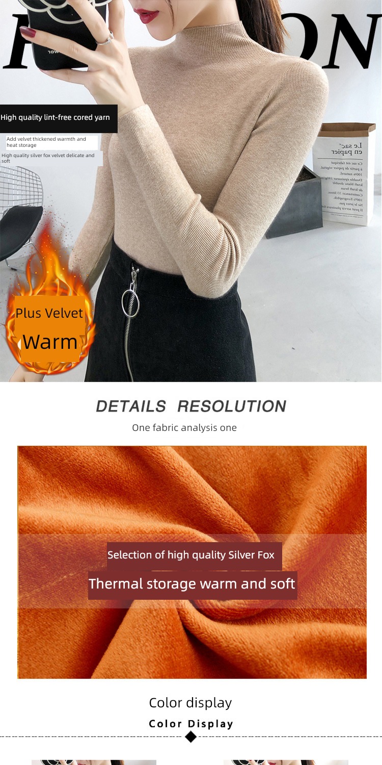 Half high collar ma'am Foreign style Self-cultivation Autumn and winter Inner lap sweater