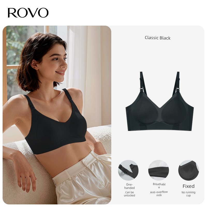 Rovo Maternity Nursing Bra, Summer Thin Style, Anti-Sagging, Specially Designed for Breastfeeding, 2026 Ultra-Thin Sleep-Wearable Bra — 4