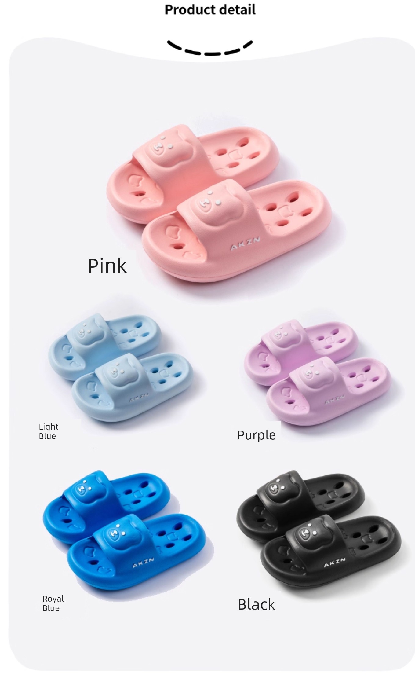 Children's Hollow-Out Water-Draining Slippers, Kids' All-Season Indoor Bathroom Non-Slip Eva Sandals for Boys and Girls — 12