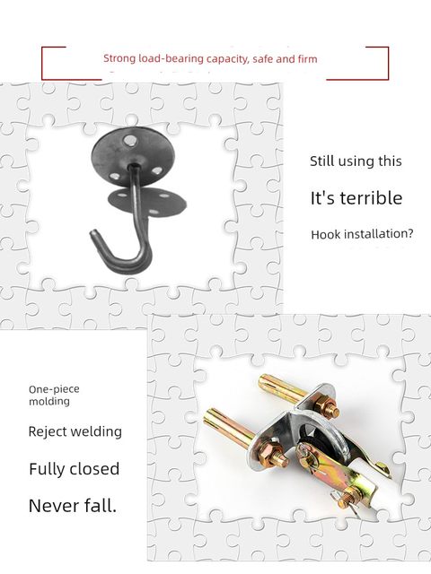 Hook ceiling fan hook fan hook thickened expansion load-bearing hook safety fixing hook floor top hook chandelier iron hook