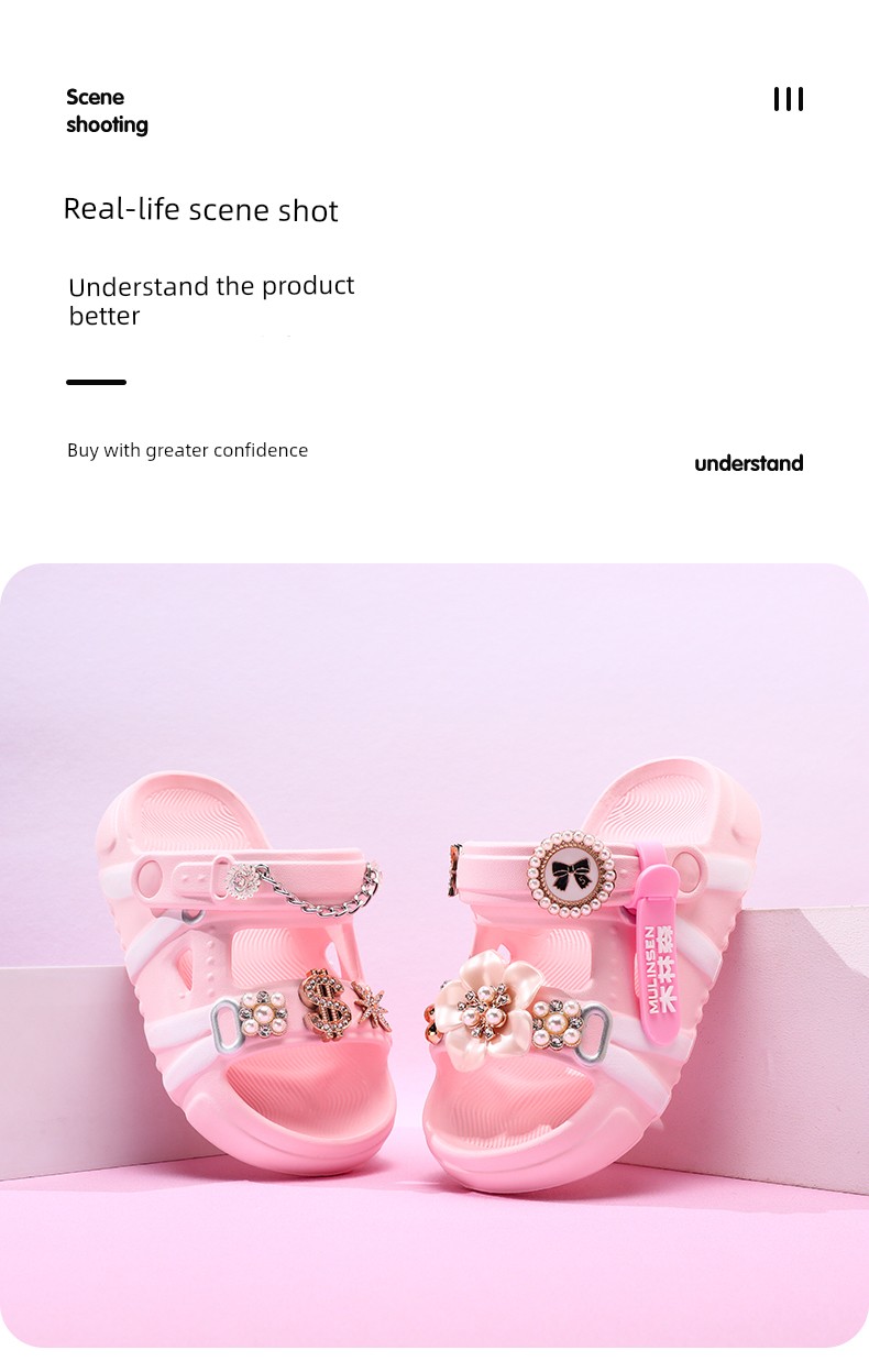Mulinsen Girls' Sandals 2026 New Summer Children's Slippers for Older Kids, Suitable for Water, Non-Slip Girls' Sandals — 13