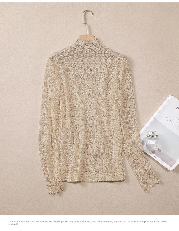 Cypress house fashion grace Half high collar Straight cylinder Lace