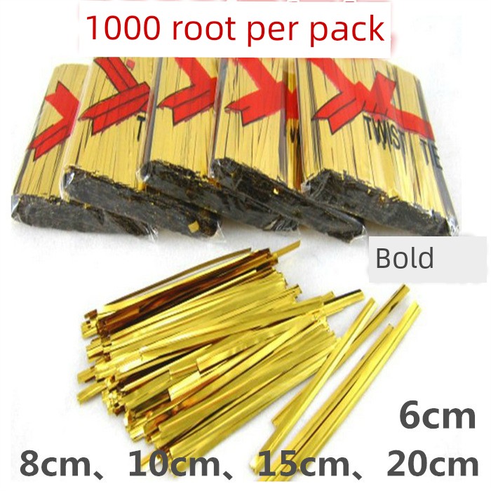 Gold and Silver Thick Tie Wire Binding Wire Wire Baking Packaging Sealing Tie Rope Bread Food Tea Hot
