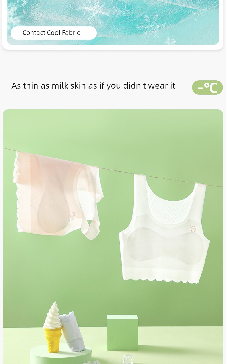 Liyingfang Girls' Vest for the Developmental Stage, Anti-Bump, Cool-Feeling Ice Silk Underwear, Tube Top for Children — 5