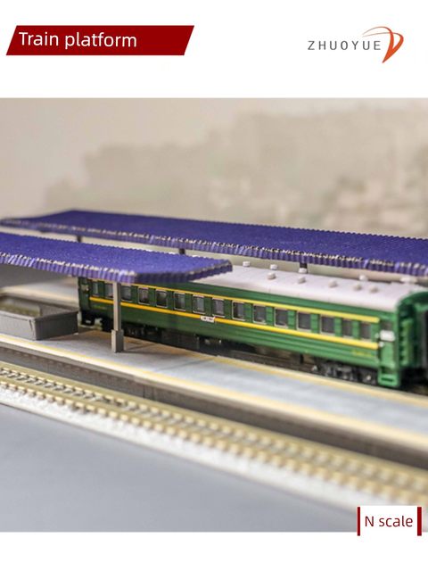 Train model building scene sand tables around railways, high-speed rail, open-air high platform, platform N ratio