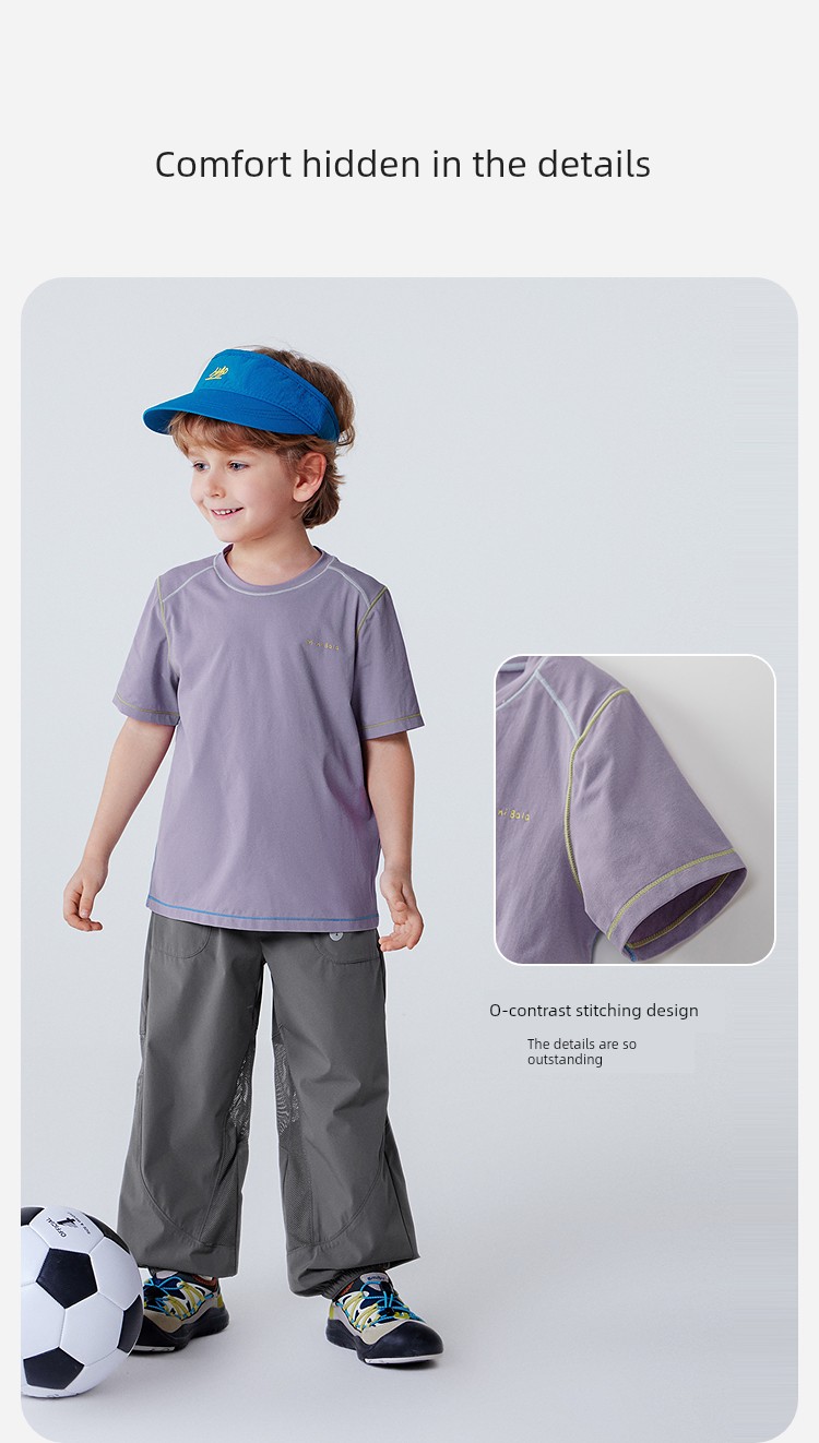 Mini Balabala Short-Sleeved T-Shirts and Pants for Boys and Girls, Summer Quick-Drying Kidsren's Tops, Shorts and Leggings Collection — 19
