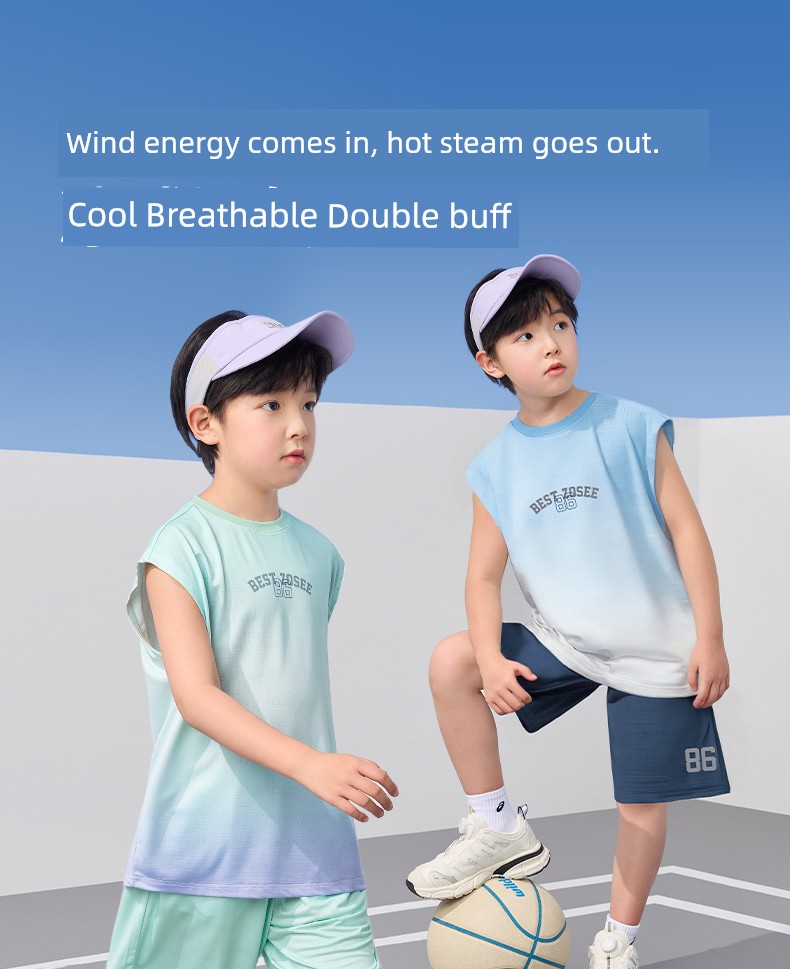 Zuoxi Children's Clothing Boys' Quick-Dry Set Children's Sports Vest and Shorts Two-Piece Mesh Summer Outfit 2026 New Trendy Style — 11