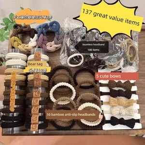 Super Value 137-Piece Set of Hair Ties, New Style Hair Bands for Women, Simple Hair Ties, High Elasticity, Durable, High