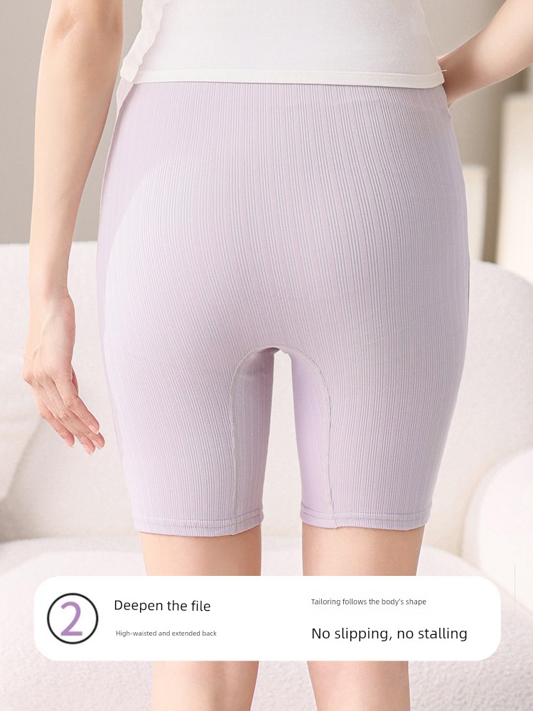 Maternity Cotton Underwear for Summer, Large Size, Anti-Exposure Safety Shorts, Two-In-One, Extended Length, Five-Point Leggings for Summer — 3