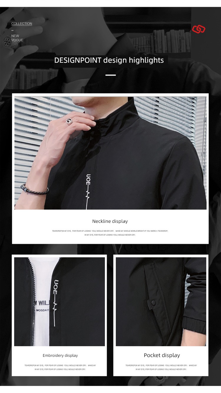 Spring and Autumn leisure time stand collar Put on your clothes man Jacket