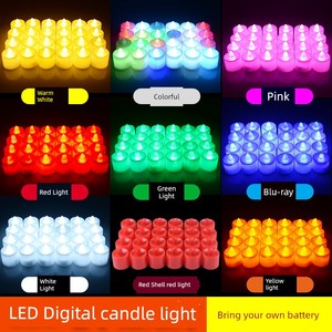 Digital Candle Romantic Birthday Proposal Creative Layout Supplies Love Confession Heart-Shaped Digital LED Lights Valen