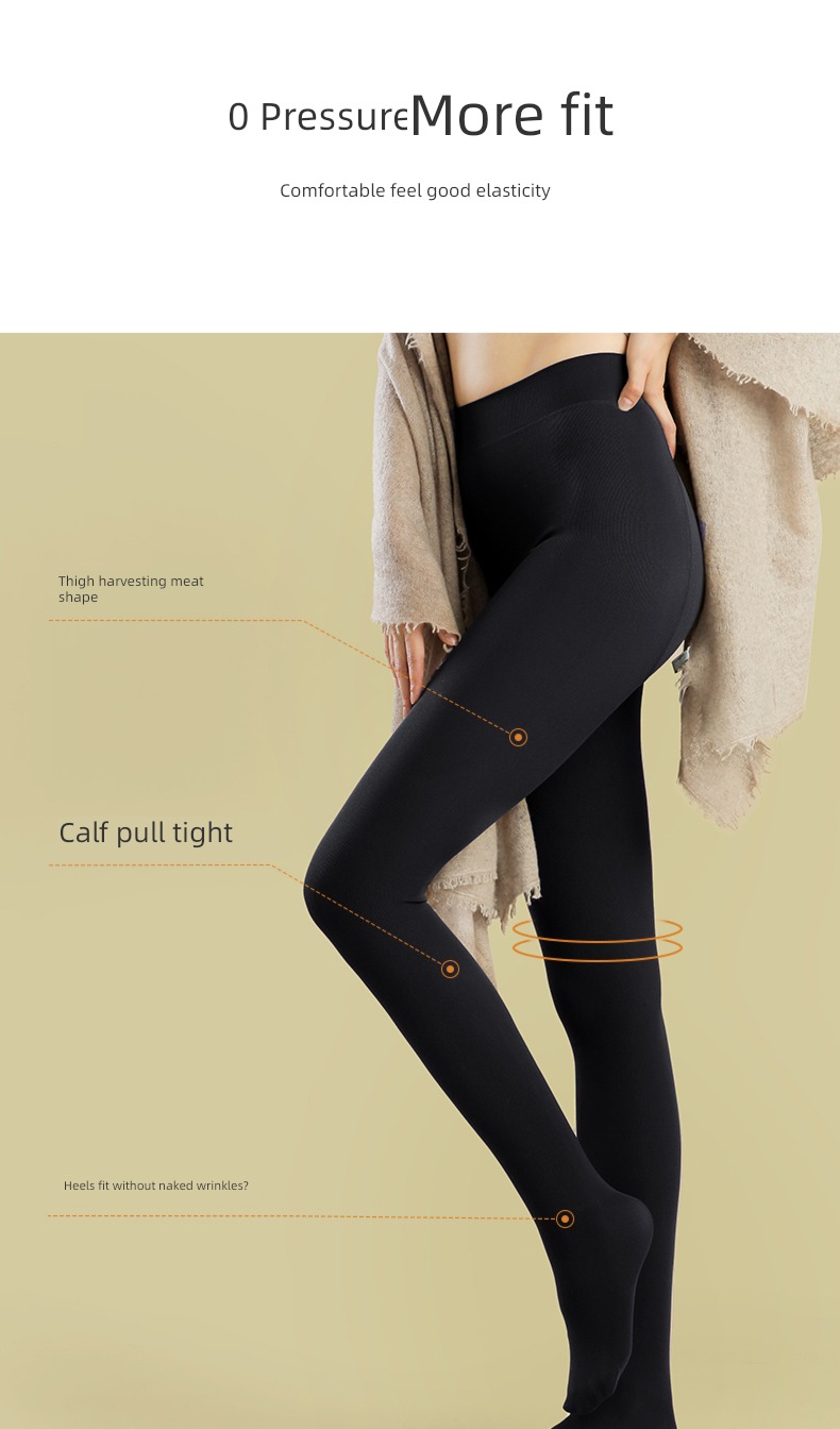 spring and autumn Thin money Plush black pressure Thin legs Leggings