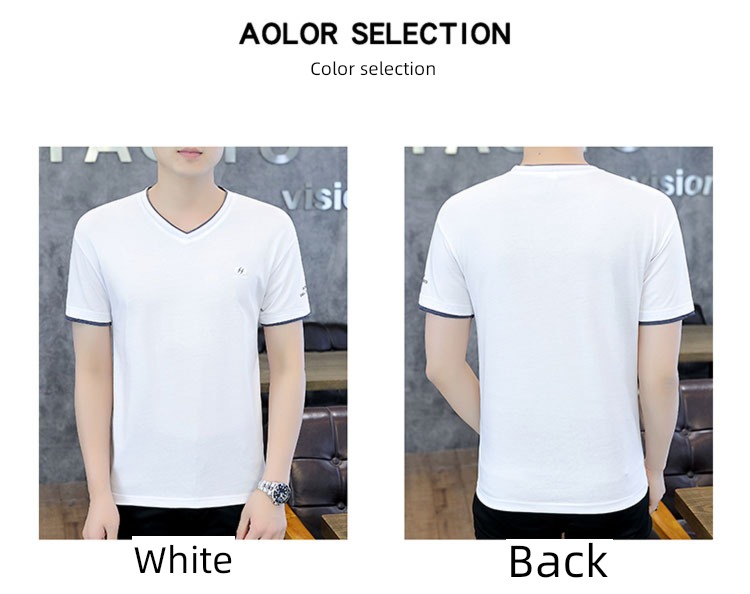trend handsome V-neck Half sleeve Compassionate man Fake two