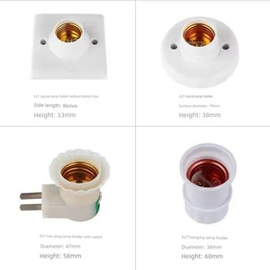 Surface-Mounted E27 Household Lamp Holder, Square Ceramic Integrated Lamp Holder, Hanging Square Lamp Holder, 86-Shaped 