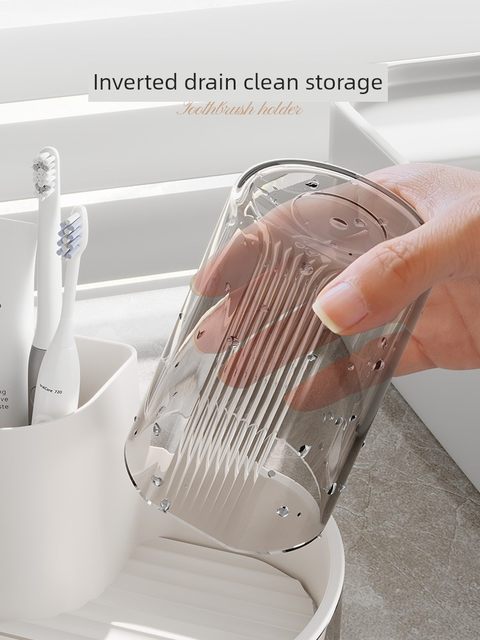 Internet celebrity toothbrush rack storage rack brush cup bathroom hole-free light luxury storage rack teeth gargle cup set