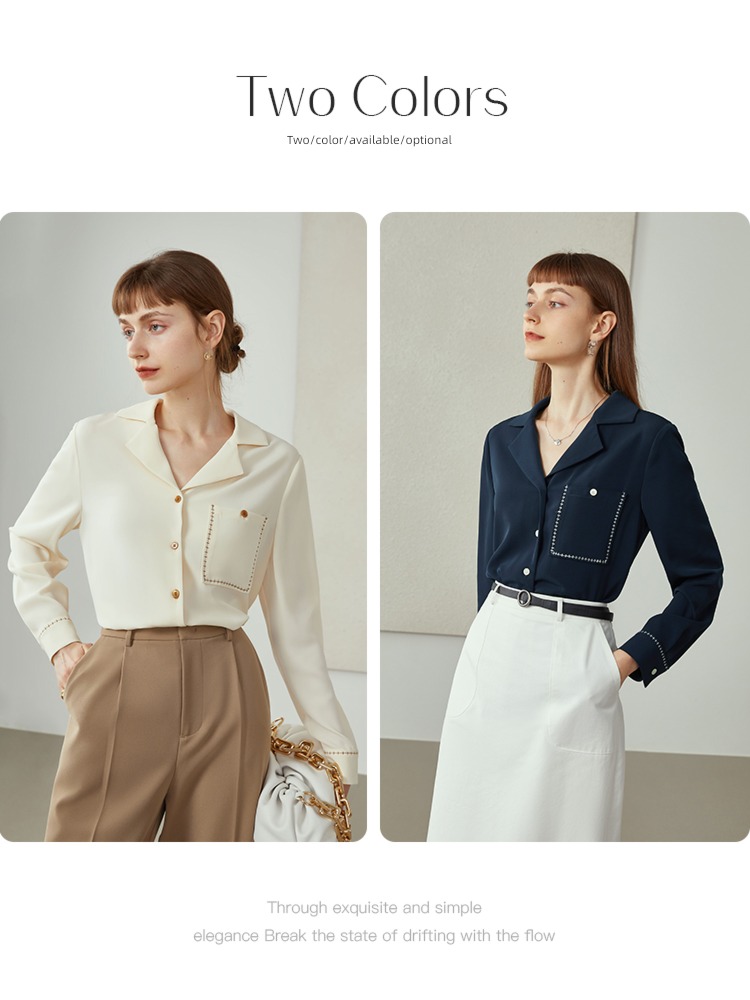 Van schlan Chiffon shirt Long sleeve leisure time tailored collar