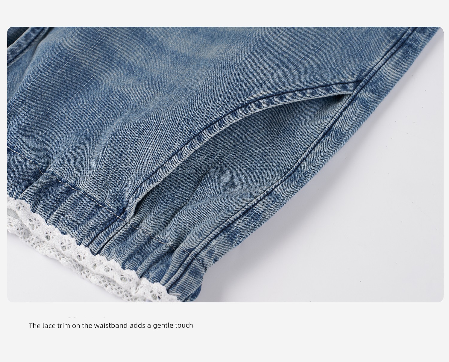 Masanon Maternity Jeans Summer Thin Style Outerwear for Petite Women with Lace Trim Five-Point Shorts Summer Wear 2026 New Model — 18