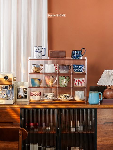 Solid wood cup holder cup storage rack desktop tea cup set coffee cup mug water cup sideboard display rack