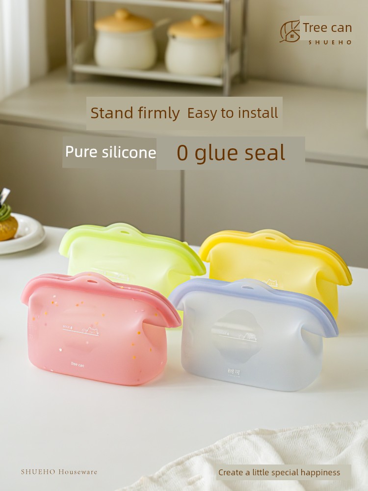 Shuke Li Silicone Fresh-Keeping Bags, Food-Grade Microwave Lunch Boxes, Household Storage Fruit Refrigerator Freezer Sealed Bags
