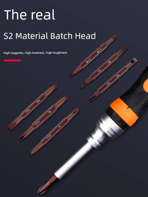 Ratchet magnetic dual-purpose screwdriver set, cross one-shaped double-head manual industrial-grade screwdriver, screwdriver