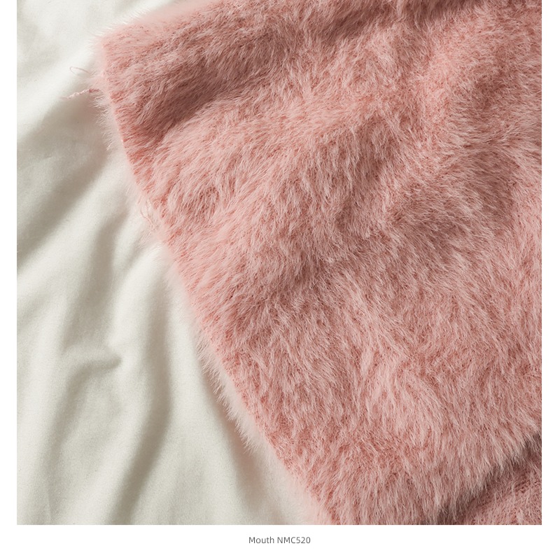 loose coat female Sweet  Plush Solid color No buckle Cardigan