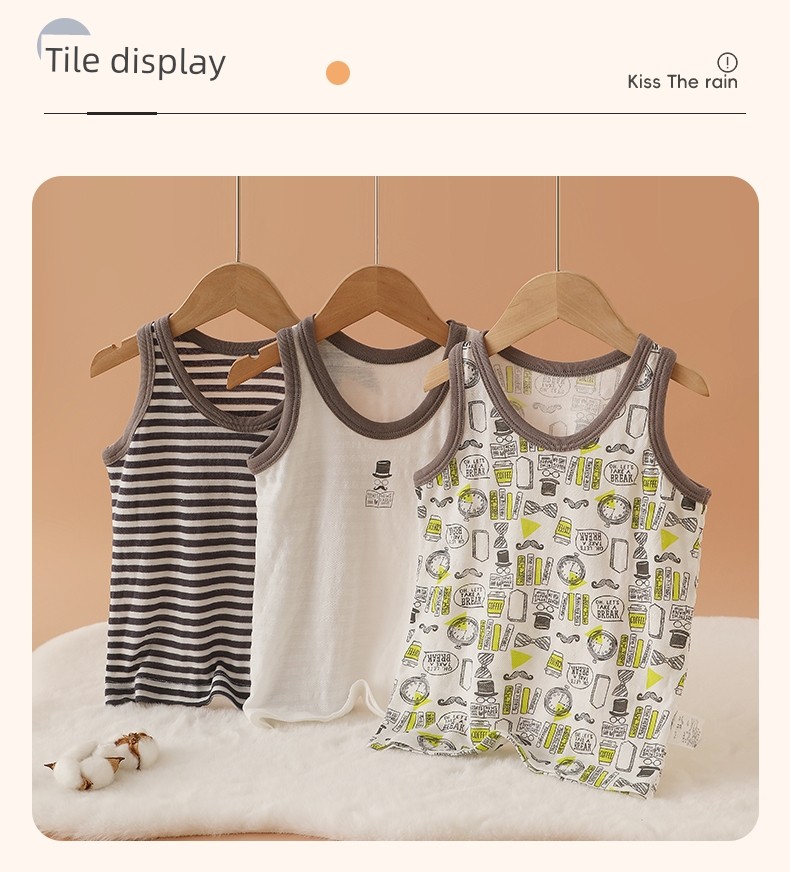 Summer Bottoming Shirt Sweat-Absorbent Breathable Hurdle Pure Cotton Vest — 23